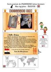 Dessin gratuit Chat Animal Égypte Chiens et chats Voyage de l'elfe de Noël Carte postale Carte postale de PLUSIEURS lutins