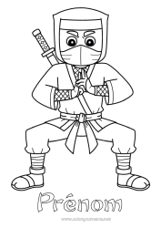 Coloriage à personnaliser Ninja
