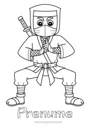 Pagină de colorat personalizată Ninja