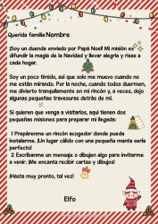 Colorear para personalizar Cartas de elfos bromistas Carta de Llegada del Elfo