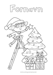 Gratis tegning Julealver Fargelegging av nisser Gran