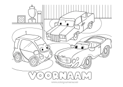 Gratis kleurplaat Voertuigen Auto Auto's, busjes en campers Cartoon Voertuigpersonages