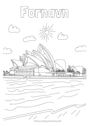 Fargeleggingssiden å tilpasse Australia Bylandskap Monument