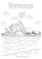 Kostenlose Malvorlage Australien Stadtbild Denkmal