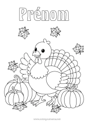 Dessin gratuit Citrouille Thanksgiving Dindon Animal Animaux de la ferme
