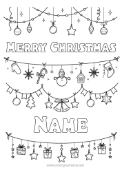 Colouring to customise Snowman Christmas Christmas Decorations Christmas Garland "Merry Christmas" Message