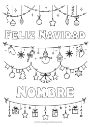 Colorear para personalizar Muñeco de nieve Navidad Decoración navideña Guirnalda de Navidad Mensaje “Feliz Navidad”