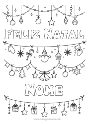 Desenho para personalizar Boneco de neve Natal Decorações de Natal Guirlanda de Natal Mensagem de 