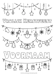 Kleurplaat aanpassen Sneeuwpop Kerstmis Kerstversiering Kerstslinger 