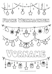 Malvorlage anpassen Schneemann Weihnachten Weihnachtsdekoration Weihnachtsgirlande 