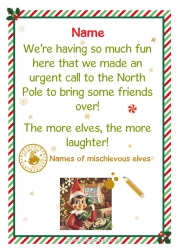Free colouring Christmas Elves Christmas Elf's Mission Letters from Mischievous Elves Letter from the Elf Additional mischievous elf Mischief of the Trickster Goblin