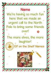 Free drawing Christmas elves Christmas Elf's Mission Letters from prankster elves Elf Arrival Letter Additional Christmas elf Mischievous Elf Ideas