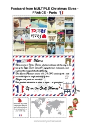 Free drawing France Paris Elf on the Shelf Trip Postcard Postcard of SEVERAL elves