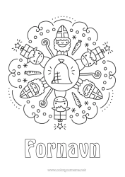 Gratis fargelegging Mandala Sankt Nikolaus