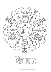 Free colouring Mandala Saint Nicholas