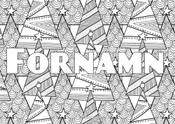 Gratis färgläggning Utsmyckat namn Zentangle Gran Dekorativ bakgrund