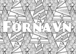 Gratis farvelægning Dekoreret navn Zentangle Grantræ Dekorativ baggrund