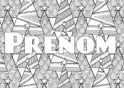 Coloriage gratuit Nom décoré Zentangle Sapin Fond décoratif