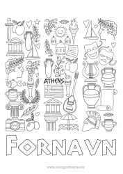 Gratis tegning Geografi Symboler Hellas Athen