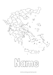 Colouring to customise Geography Country Greece Map Of Countries
