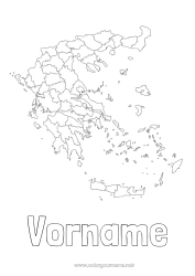 Malvorlage anpassen Geografie Land Griechenland Landkarten