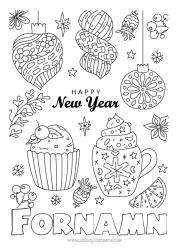 Gratis färgläggning Gott nytt år Meddelande 