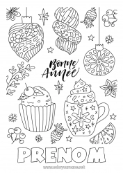 Coloriage gratuit Bonne année Message 