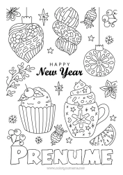 Desen liber de colorat La mulți ani! Mesaj 