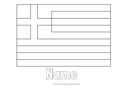 Coloring to customize Geography Flag Country Greece