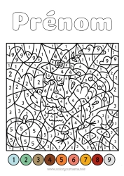 Coloriage gratuit Thanksgiving Dindon Chiffre Coloriages magiques Activités enfants Animal Animaux de la ferme