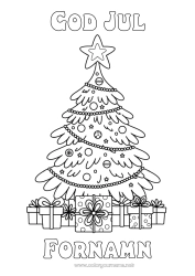 Gratis teckning Gåvor Jul Gran God Jul!