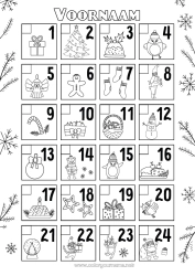 Gratis kleurplaat Kerstmis Activiteiten voor Kinderen Adventskalender Kalenders en planners