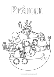 Dessin gratuit Cadeaux Bateau Véhicules maritimes Saint Nicolas