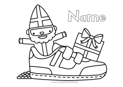 Colouring to customise Gifts Shoe Saint Nicholas