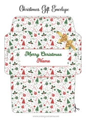 Colouring to customise Birthday Christmas Envelope Print envelope Christmas envelope Gift wrap envelope