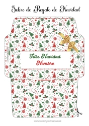 Dibujo libre Sobre Sobre para imprimir Sobre de Navidad Sobre de Embalaje de Regalo