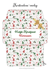Gratis kleurplaat Envelop Afdrukbare enveloppen Kerstenvelop Cadeauverpakking Envelop