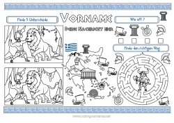 Kostenlose Malvorlage Kinderaktivitäten Geografie Finde und entdecke Land Griechenland Labyrinth Landkarten Tischset zum Ausdrucken Geschichte