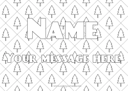 Colouring to customise Winter Christmas Tree Decorated Name Tree Fir Tree Decorative Background