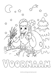 Gratis tekening Sneeuw Winter Bos Krampus Sinterklaas