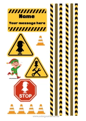 Colouring to customise Christmas Elves Sign Mischief Of The Trickster Goblin Site, Construction