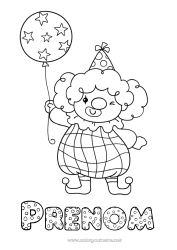 Dessin gratuit Ballons Clown Chapeau Cirque
