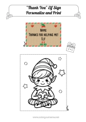 Colouring to customise Christmas Elves Christmas Elf's Mission Elf Colouring Pages Thank You. Sign Mischief Of The Trickster Goblin