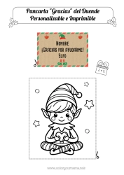 Colorear para personalizar Elfos de navidad Misión del Elfo de Navidad Dibujos de Elfos para colorear Gracias Firmar Ideas Traviesas del Duende de Navidad