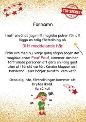 Färgläggningssida att anpassa Julnissar Julälvans uppdrag Brev från busiga tomtar Luriga påhitt av Busiga Lurven Trolleritrick