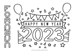 Gratis tegning 2023 Godt nyttår Melding 