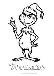 Kostenlose Malvorlage Grinch Weihnachtsmütze