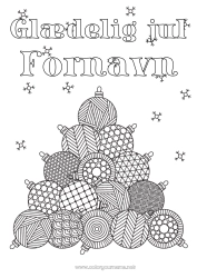 Farvelægningssiden tilpasning Jul Julepynt Julepynt Komplekse farvelægninger Zentangle