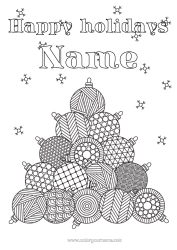Colouring to customise Christmas Christmas Bauble Christmas Decorations Complex Colouring Pages Zentangle