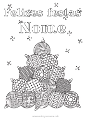 Desenho grátis Natal Bola de Natal Decorações de Natal Colorações Complexas Zentangle